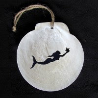 Scallop Shell Ornament - Mermaid