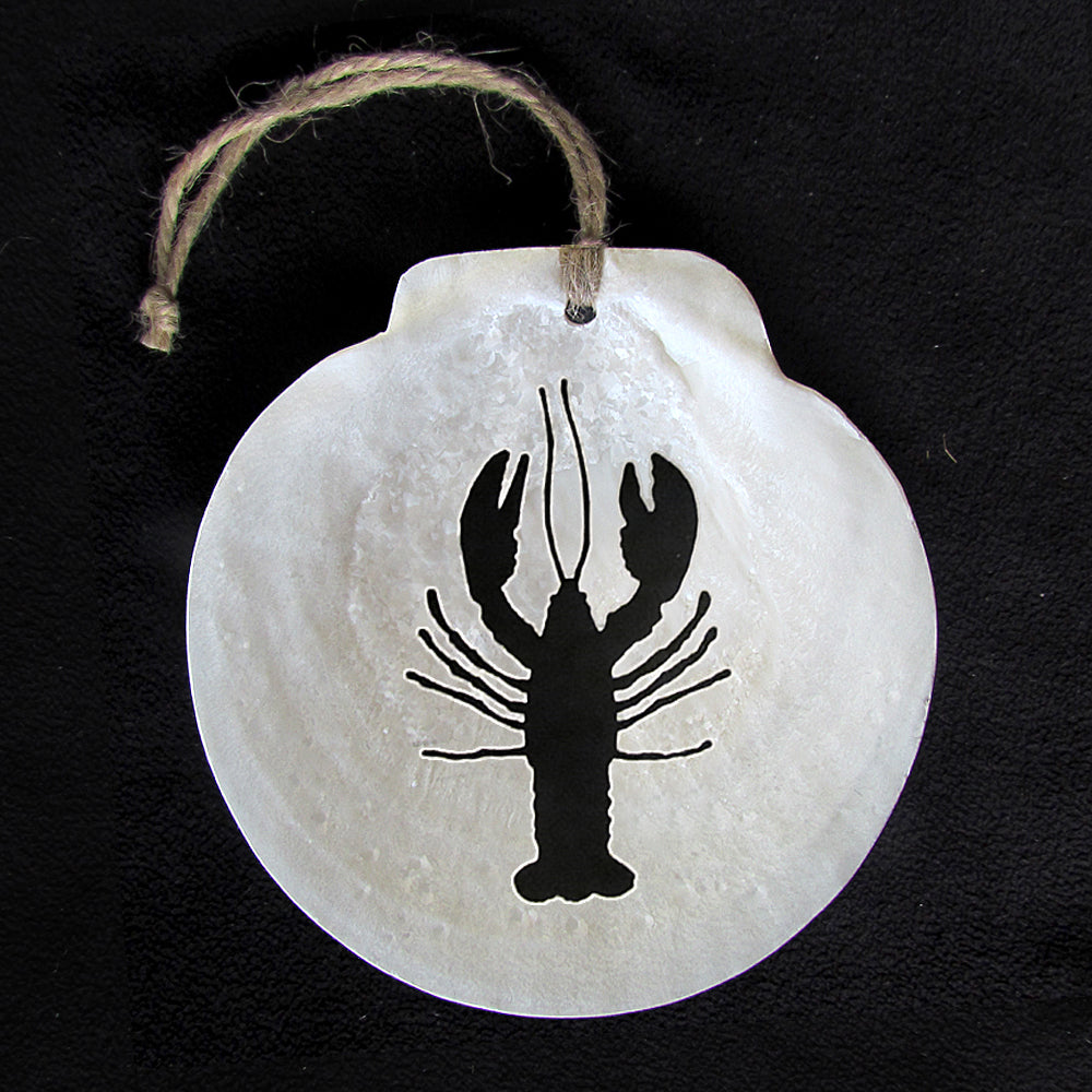 Scallop Shell Ornament - Lobster