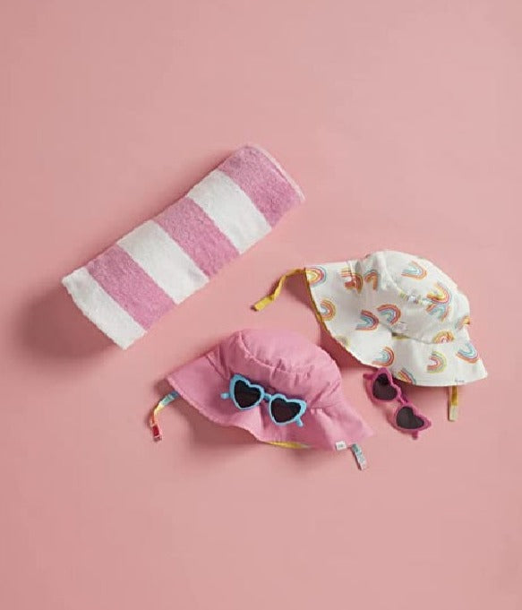 SUN HAT AND SUNGLASS SET - PINK