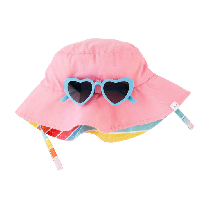 SUN HAT AND SUNGLASS SET - PINK