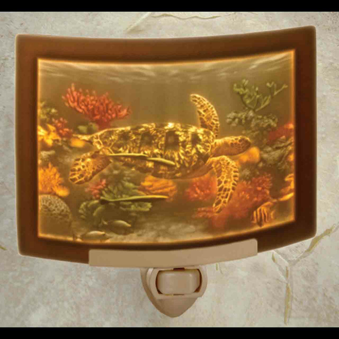 Porcelain Night Light with Color - Sea Turtle