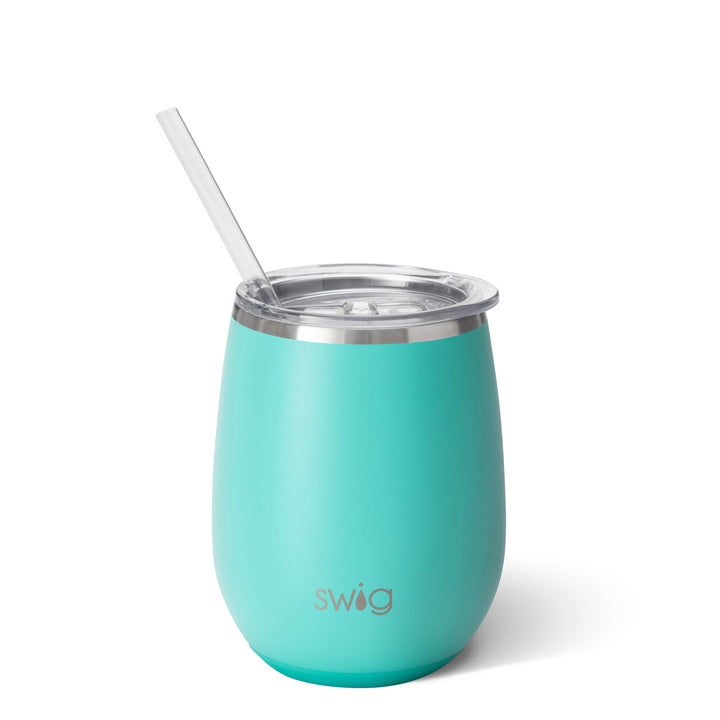 SWIG STEMLESS WINE CUP 14OZ MATTE AQUA