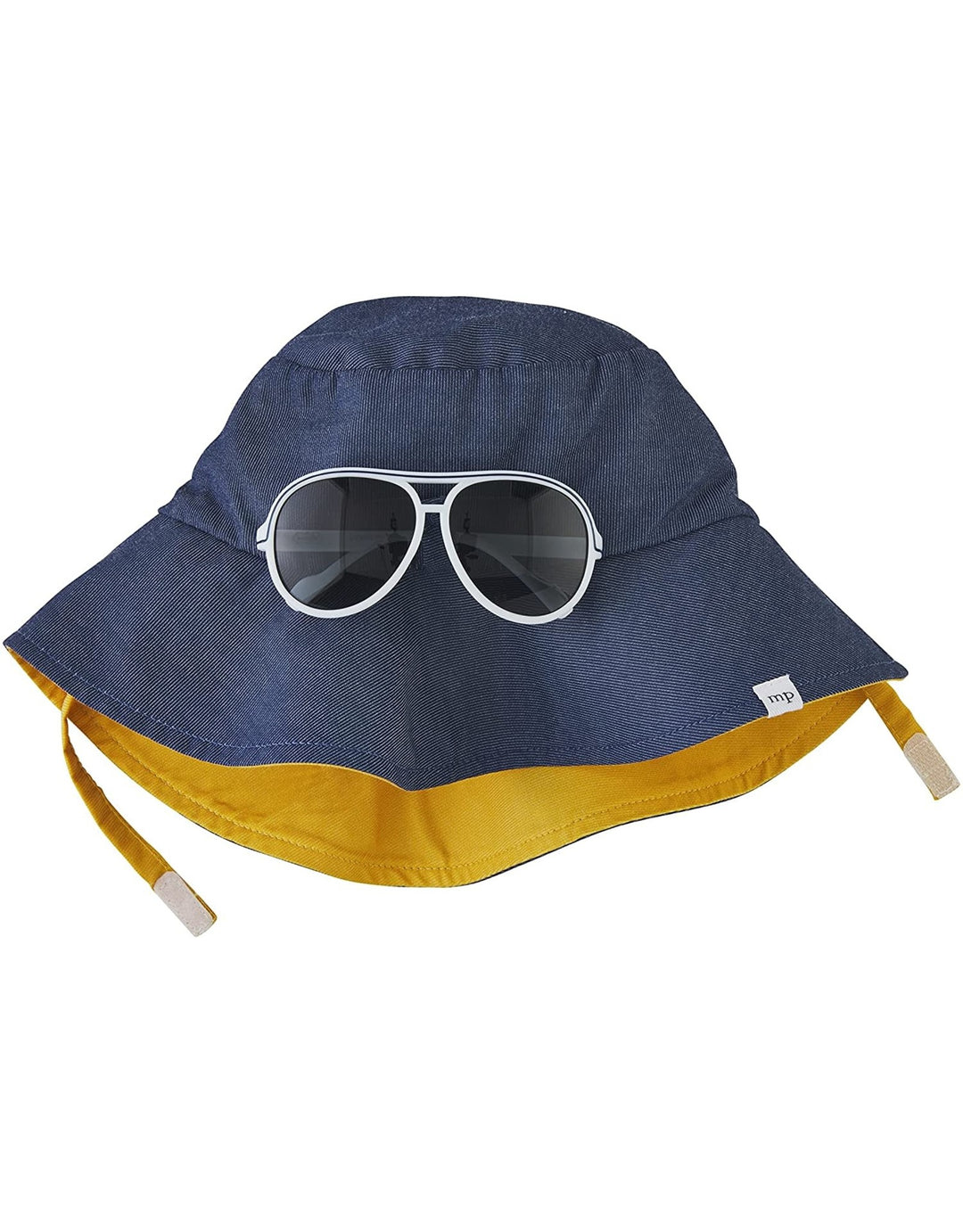 SUN HAT AND SUNGLASSES SET - BLUE COLORBLOCK