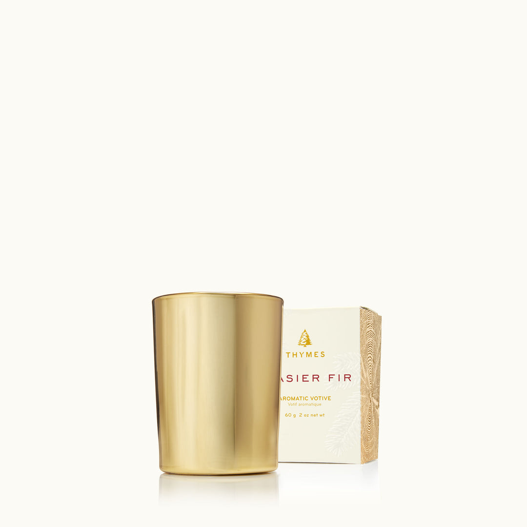 Frasier Fir Gilded Votive Candle Gold