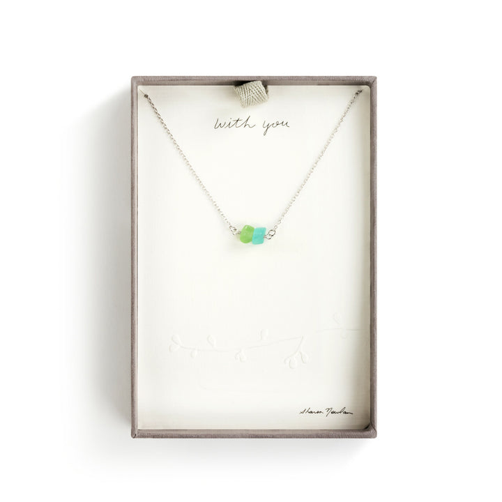 SEA GLASS AND PEBBLE NECKLACE - THE TWO OF US