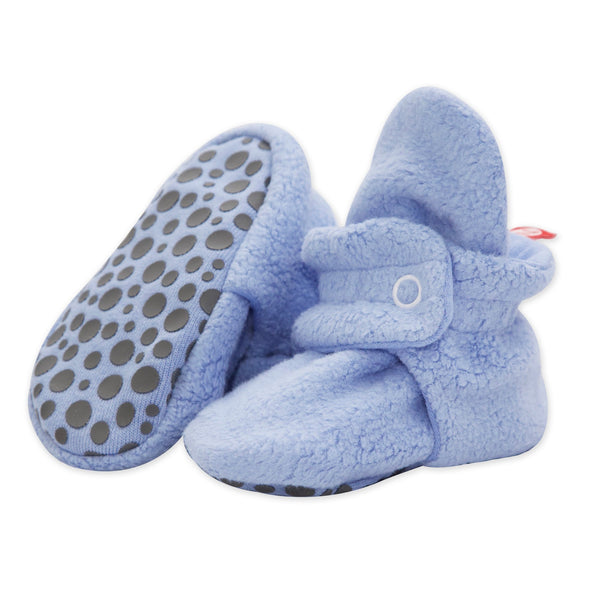 COZIE FLEECE BOOTIE BABY BLUE W GRIPPERS The Plum Porch on Cape Cod