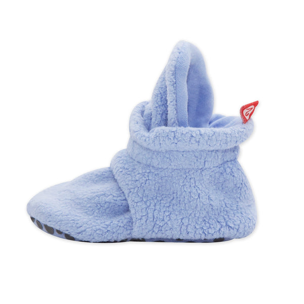 COZIE FLEECE BOOTIE - BABY BLUE W/ GRIPPERS