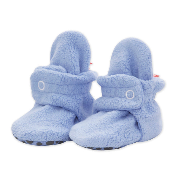 COZIE FLEECE BOOTIE - BABY BLUE W/ GRIPPERS