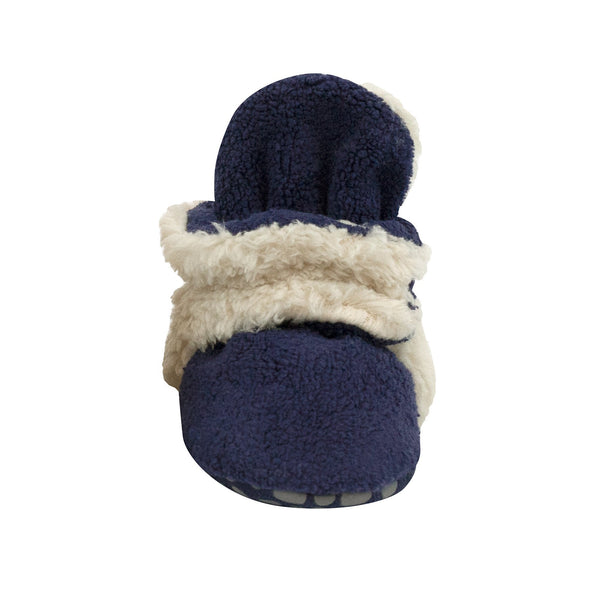 COZIE FLEECE BOOTIE - TRUE NAVY FURRY LINED W/ GRIPPERS