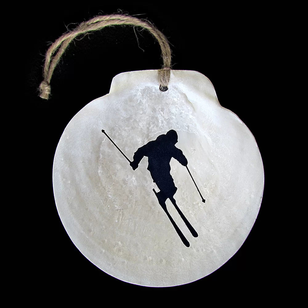 Scallop Shell Ornament - Skier