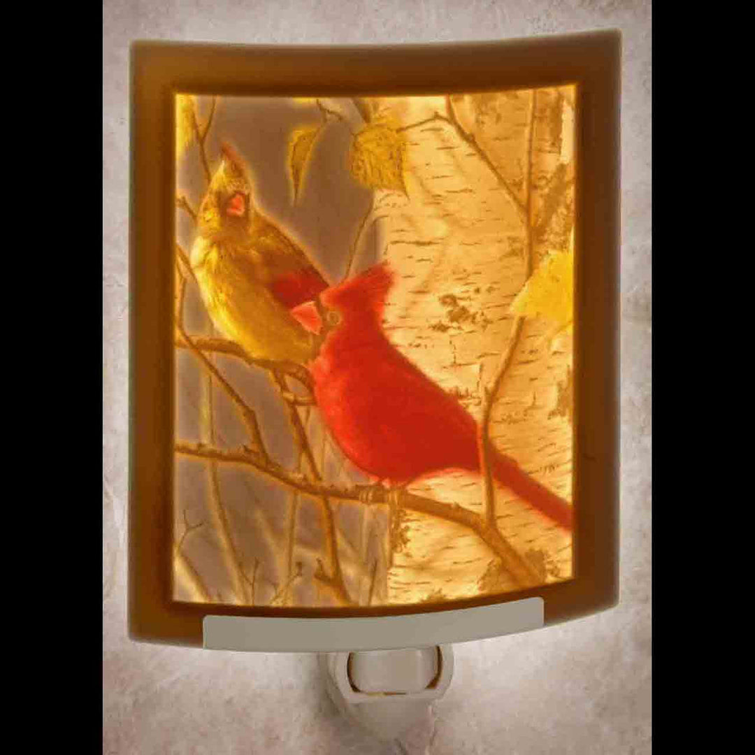 Porcelain Night Light with Color - Cardinals