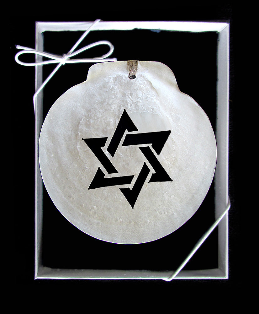 Scallop Shell Ornament - Star of David