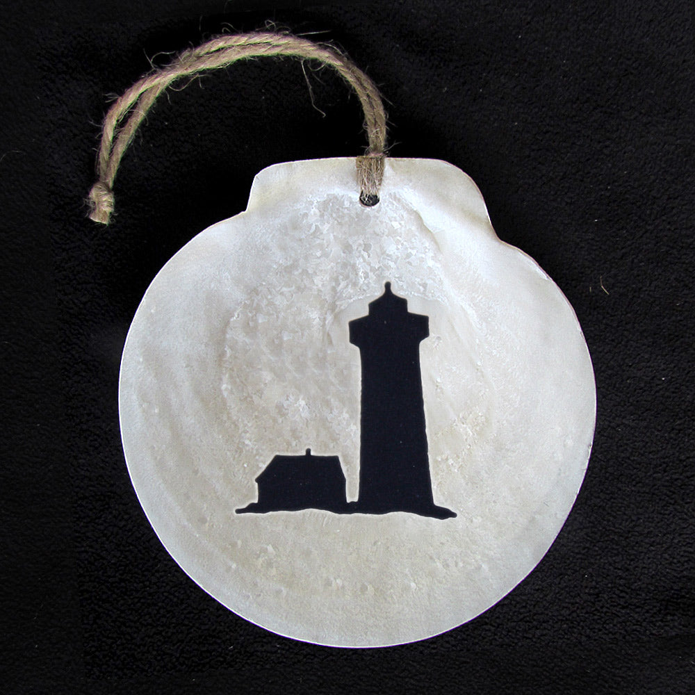 Scallop Shell Ornament - Lighthouse