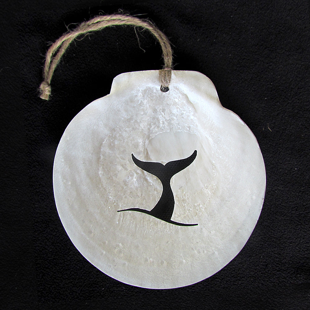Scallop Shell Ornament - Whale Tail