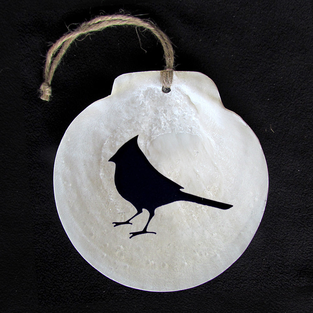 Scallop Shell Ornament - Cardinal