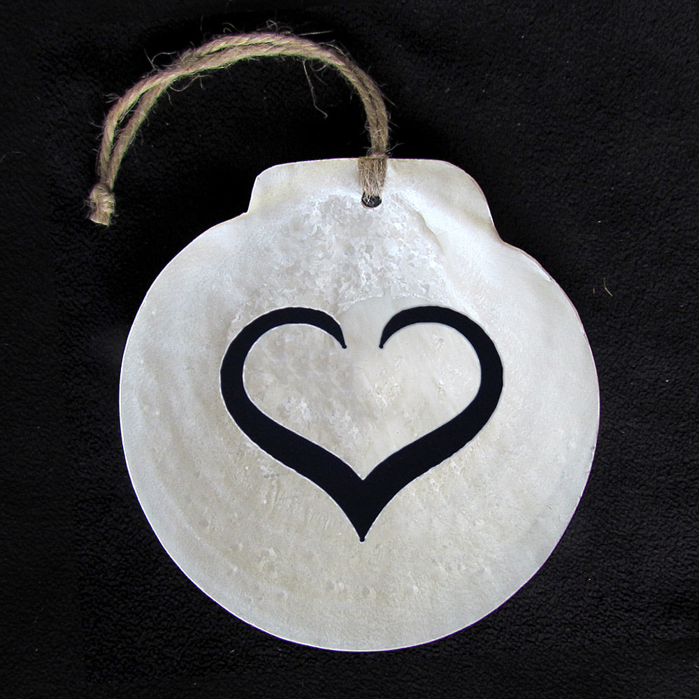 Scallop Shell Ornament - Heart