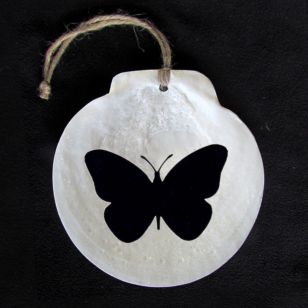 Scallop Shell Ornament - Butterfly