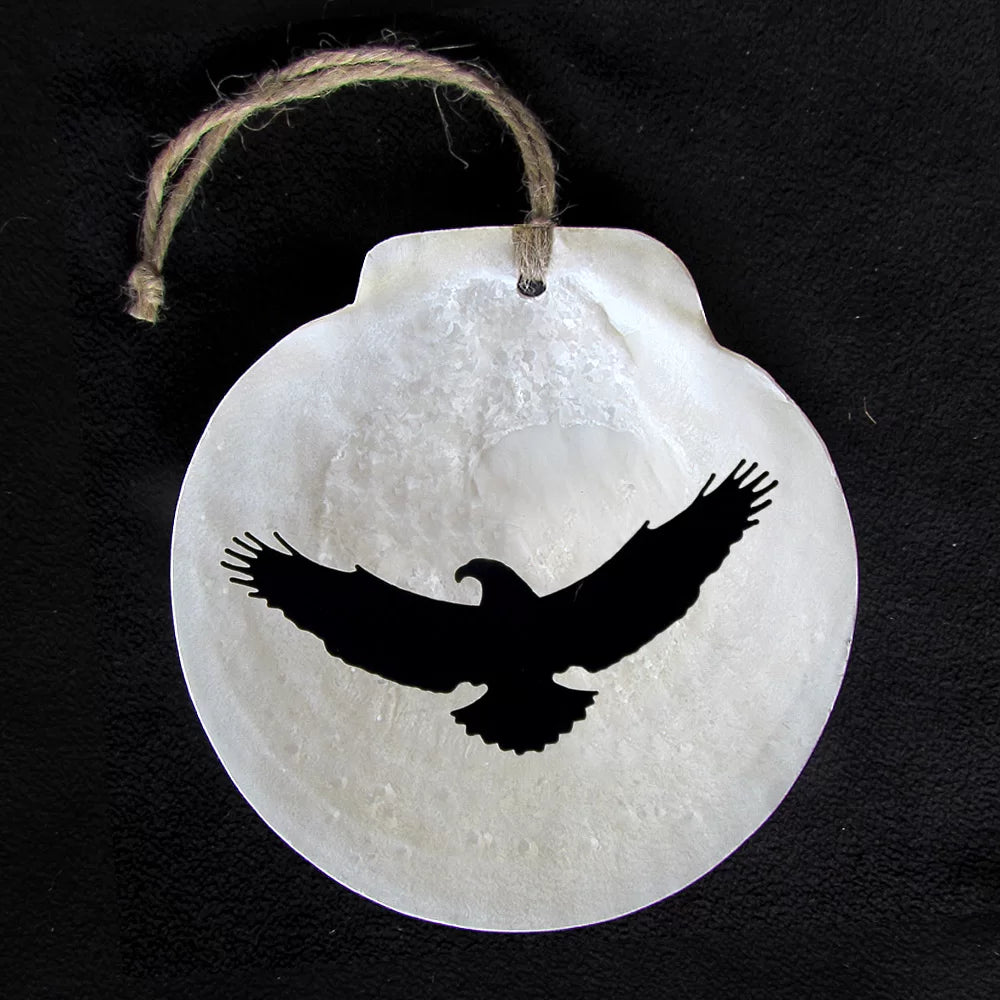 Scallop Shell Ornament - Eagle