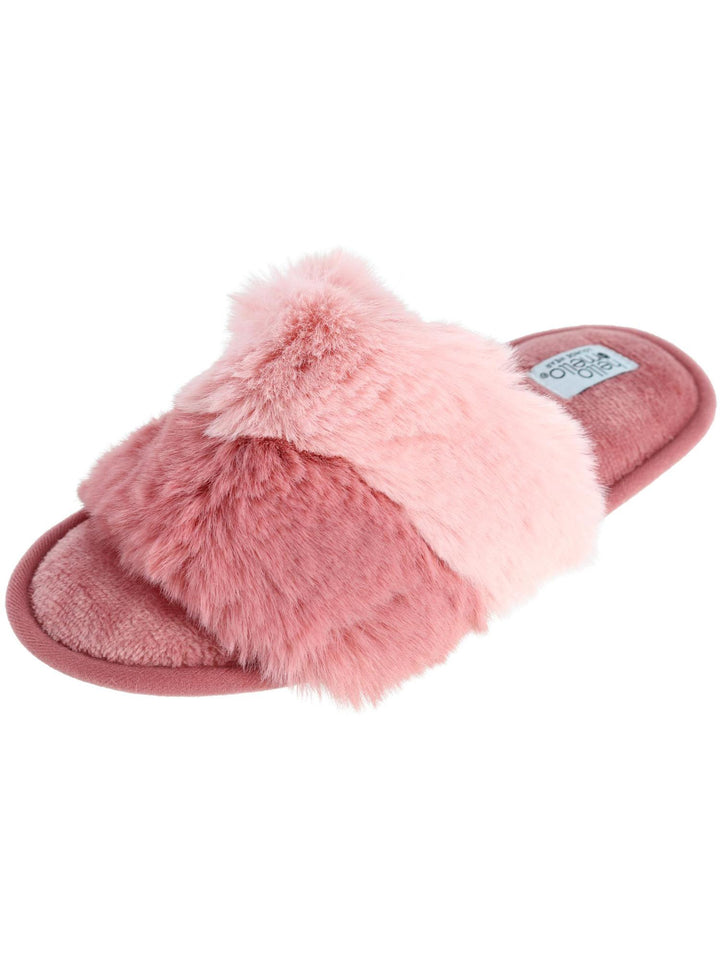 Cotton Candy Puff Slippers - Berry