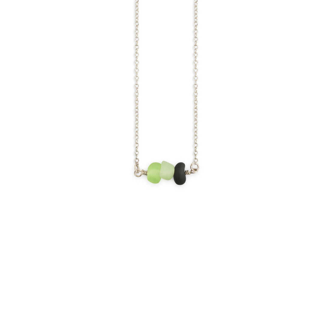 SEA GLASS AND PEBBLE NECKLACE - THE THREE OF US