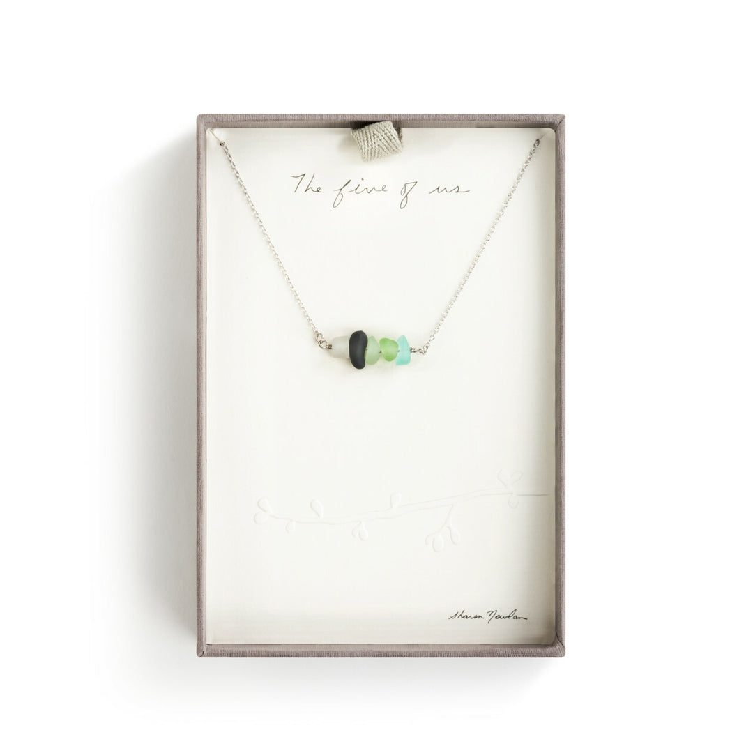 SEA GLASS AND PEBBLE NECKLACE - THE FIVE OF US