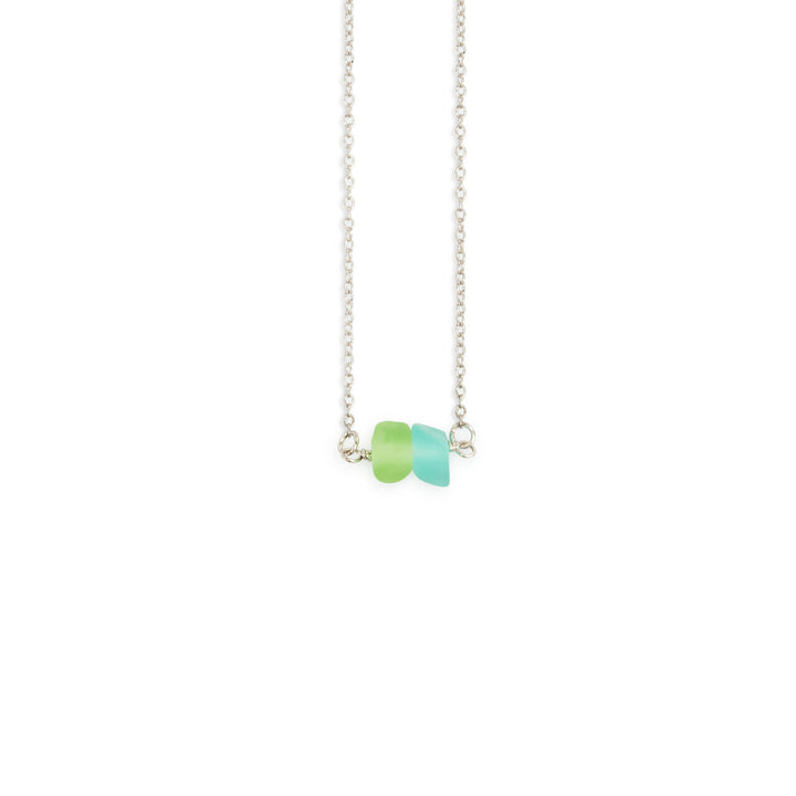 SEA GLASS AND PEBBLE NECKLACE - THE TWO OF US