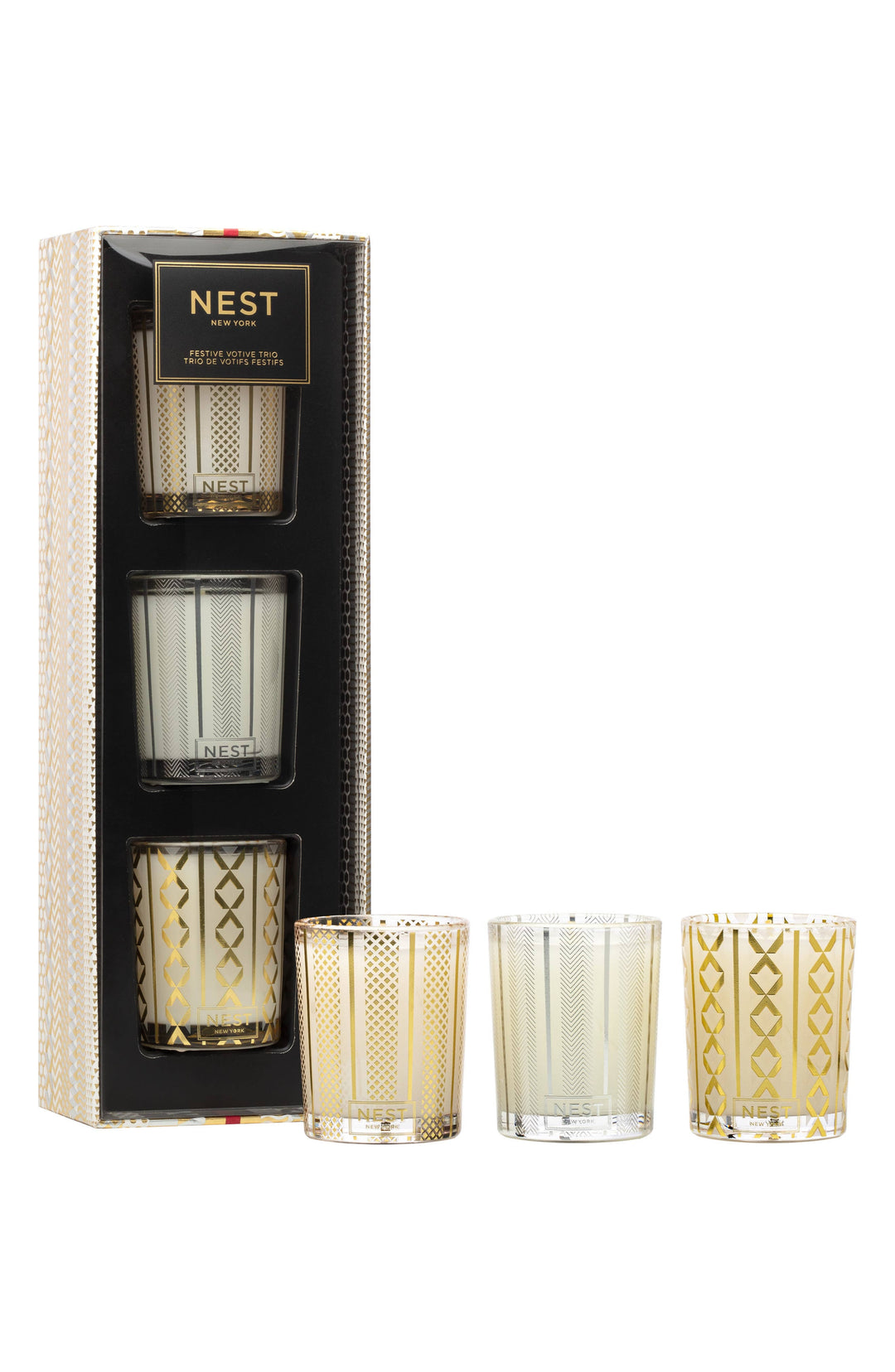 NEST Votive Trio Gift Set - Holiday, Birchwood Pine, Crystalized Ginger and Vanilla Bean